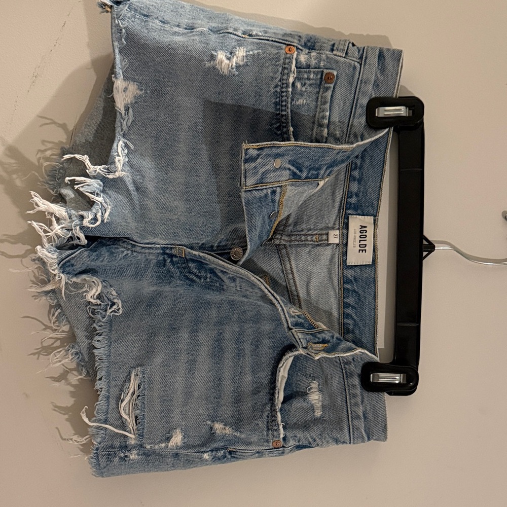 Agolde Classic Blue Denim Cutoff Jean Shorts - Like New - 27